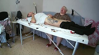 Stepmother-in-law Sucks And Jerks Off My Dick On The Massage Table And Swallows Cum