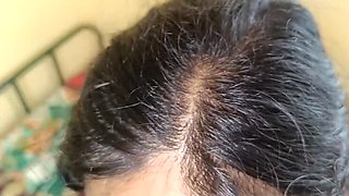 Blue Saree Housewife Cheating with Hot Lips Close Up - Tamil Aunty Homemade 4k