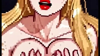 Just Blonde Pixel Boobs Girls, Ai Animation