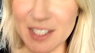 MILF blonde live toys webcam show in shower