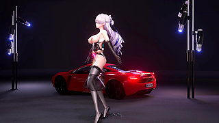 [mmd] Broken Iron Big Duck Duck-queencard Dress Black Silk Elegant Succubus Pattern