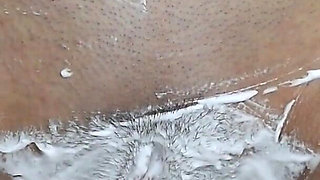 Shaving a Hairy Cunt with Watermelon Shaving Foam!