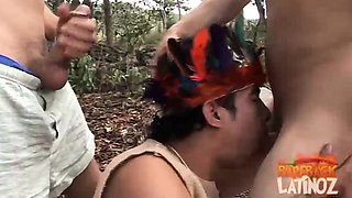 Latinos and Indians Bareback Sex Orgy