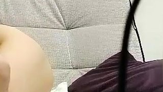 Pink labia close up of naive brunette