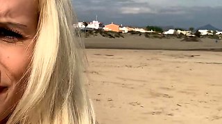 Big Boobed Blonde Masturbates With A Dildo In The Bathroom