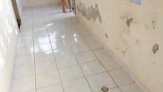 Amateur Brazilian Couple Naughty Flashing in Front Yard - Homemade Handjob with My Exhibitionist Wife