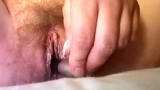 Home alone and masturbating my hairy pussy