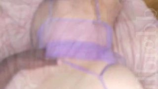 Blonde Petite PAWG Explores Purple Lingerie Group Passionate Play