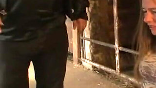 Humiliating candle in pussy