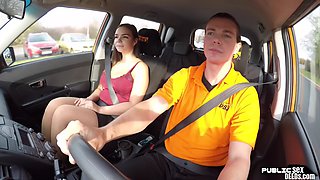 Curvy eurobabe pussy stuffed by driving tutor after oral 69