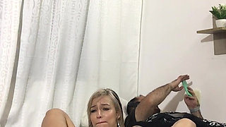 My girlfriend masturbates in front of me and we make hot video