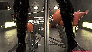 Slave Stuck in Steel Bitchsuit - 3D Metal Bondage Training