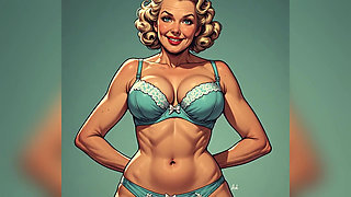 Retro Pinup Bra and Panties Art
