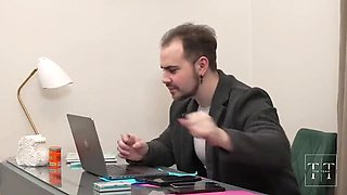 Hot Secretary Blows Boss for Promotion - Russian Teen Takes Cumshot in Office 4K