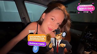 Cheating on her husband. Old friends finally had sex. Car sex. POV