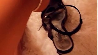 Solo Aiden Ashley masturbates in stockings