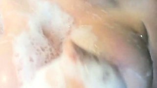 Big Boobed Blonde Masturbates With A Dildo In The Bathroom