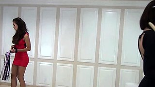 Two tight ass pornstars enjoying in group sex at home