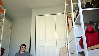 Cute curly brunette solo webcam masturbation