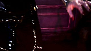 CFNM femdom brunette sharing on a dong