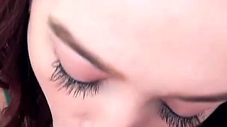 Cute redhead Erin Grey POV blowjob cum swallow