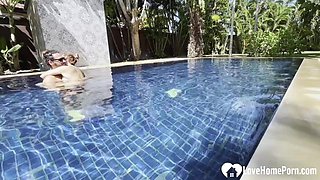 Raunchy Babe Takes a Swim and Gets My Dick Poolside