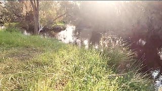 Busty Czech amateur fucks outdoor in public