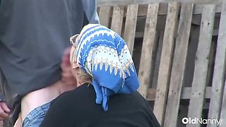 Old Grandma Fucks Coworker Hard In Garden