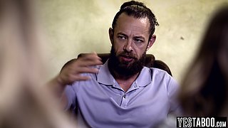 Therapist trio with 2 young cutie patients