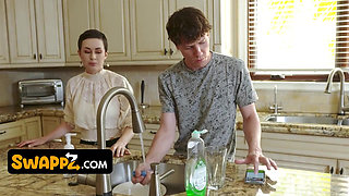 Busty Stepmoms Kenzie Taylor and Olive Glass Arrange a Naughty Stepson Swap