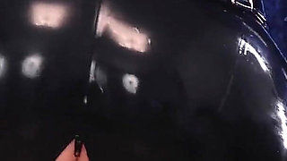 Sexy Latex Model with Curvy Body Rubber Erotic Teasing