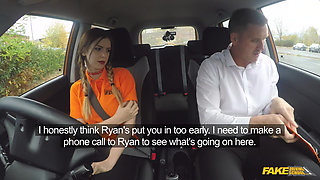 Fake Driving School - Stunning Stella Rides Ryan Cowgirl Style in a Car for a Quick Test Pass