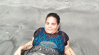 Chubby Latina What a Big Ass on the Beach