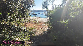 French Girl Sucking Amateur on Nude Beach public in Greece to stranger with cumshot - MissCreamy