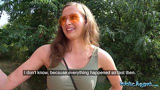 Are these the most perfect set of natural tits? Outdoor sex in public with College hottie - Public Agent