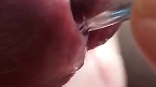 How to Sound with a Glass Straw - Female POV Super-closeup