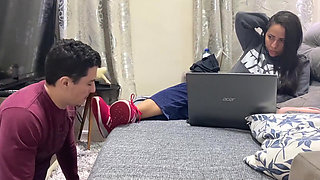 Kiffa Ignores Foot Slave While He Licks Her Sneakers Clean