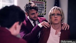 Busty MILF Teacher Dee Williams Gangbanged by Students in Wild Classroom Orgy