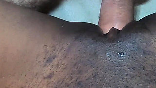 Petite black teen fucked and filled by big white cock