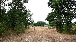 Slave punishment - clit chain demonstration in front of the highway