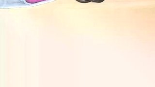 Hot Babe fucks a big dildo in her ass