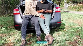 Outdoor Public Park Sex with Big Ass MILF - Steamy Car Trunk Romance & Sensual Love Making