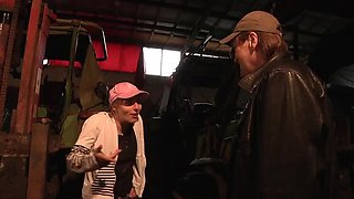 German Farm MILF Threesome: Anal & Big Tits Outdoor with Cum in Mouth