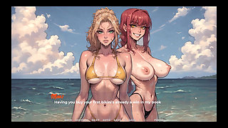 My New Girlfriend Taboo Hentai Game Ep.26 Naughty Step Sisters Going Topless at the Beach!