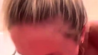 Aussie teen girl sucks cock in bathtub