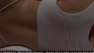 Stepson Fucks Stepmom In Bed, Husband Dozes Off Next To Them