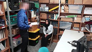 Arab couple in the office, Ella's massive naturals on display