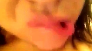 Big-Titted Webcam Girl Self-Sucks Hands-Free