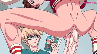 Hot Anime Jock Fucks Nerd in Library