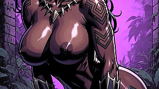 Slutty Girl Twerking Her Fat Ass on the Sidewalk, Mohawk Teen Sucking off a Big Huge Cock, Big Breast Black Panther Teasing